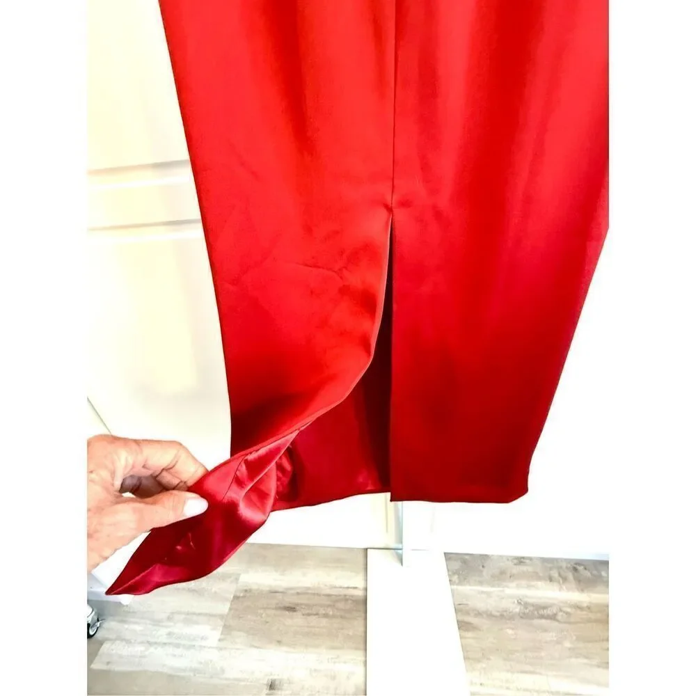 NWT Ramy Brook “Alianna” midi strapless dress in soirée red Size 2
